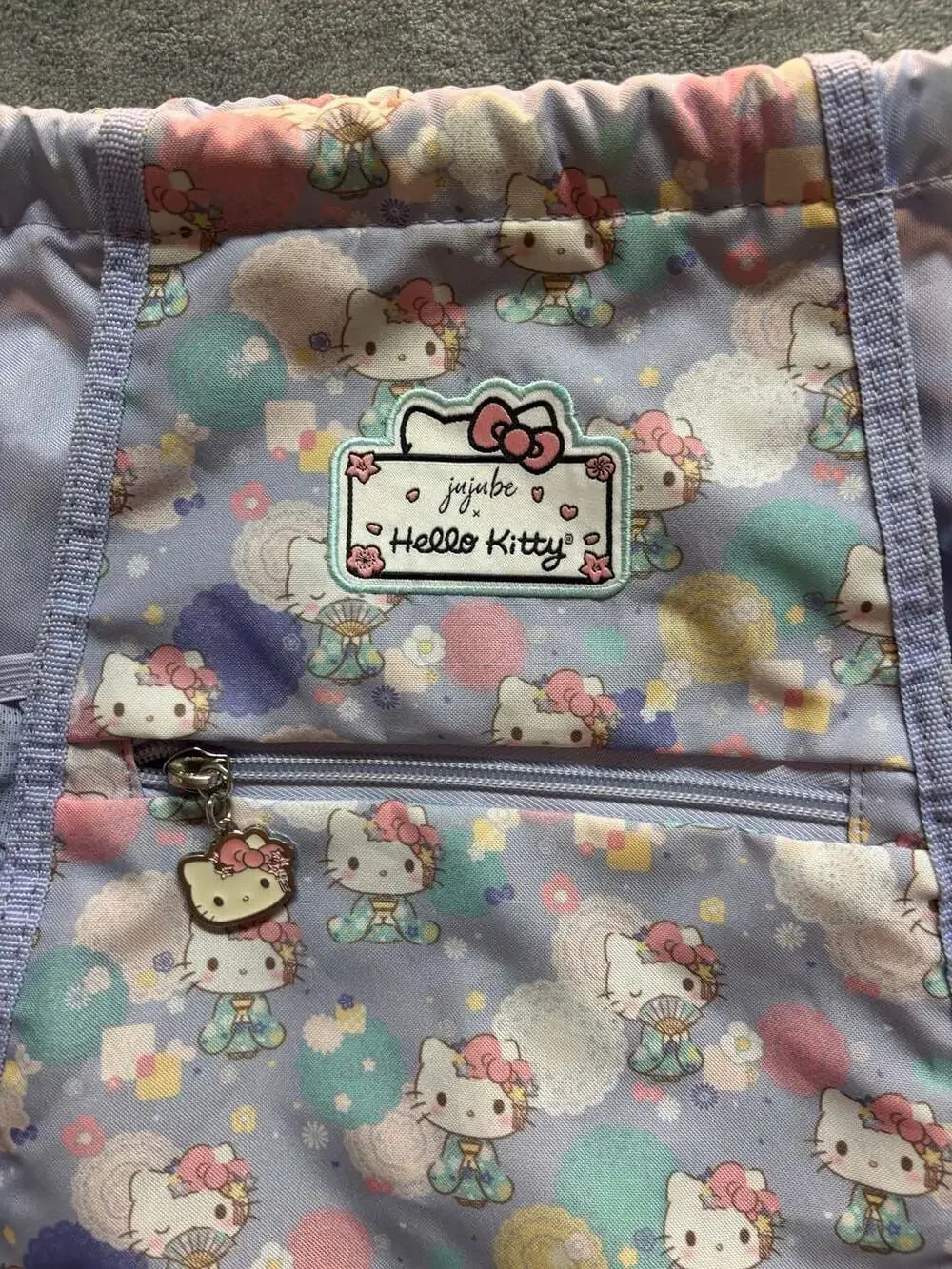 Ju-Ju-Be x Hello Kitty Kimono Print Grab and Go Drawstring Backpack